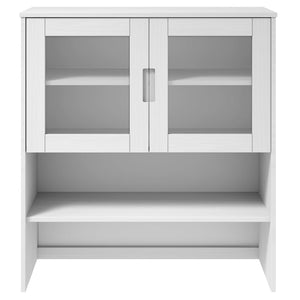 Piano Credenza MOLDE Bianco 90x35x100 cm Legno Massello di Pino