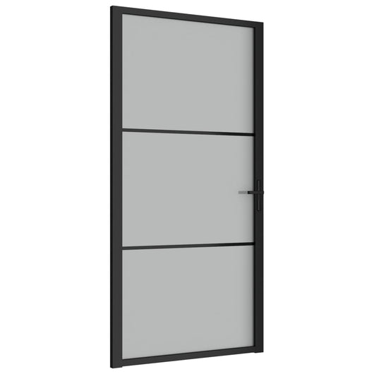 Porta Interna 102,5x201,5 cm Nero Opaco in Vetro e Alluminio cod mxl 73046