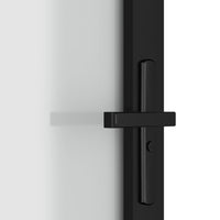 Porta Interna 76x201,5 cm Nero Opaco Vetro e Alluminio 350556