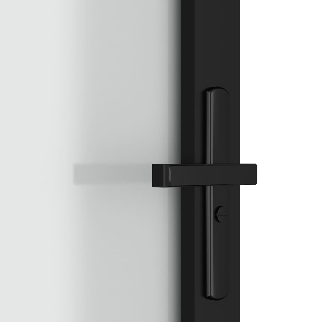 Porta Interna 83x201,5 cm Nero Opaco Vetro e Alluminio 350557