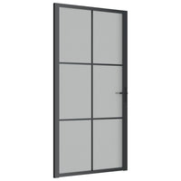 Porta Interna 102,5x201,5 cm Nero Opaco in Vetro e Alluminio cod mxl 62639