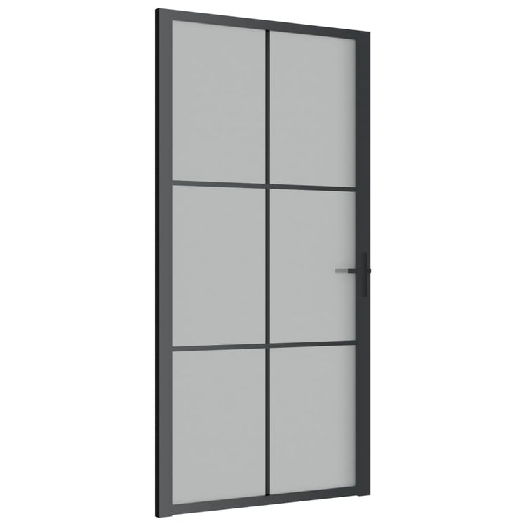 Porta Interna 102,5x201,5 cm Nero Opaco in Vetro e Alluminio cod mxl 62639