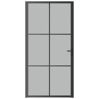 Porta Interna 102,5x201,5 cm Nero Opaco in Vetro e Alluminio cod mxl 62639