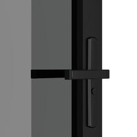 Porta Interna 76x201,5 cm Nero Opaco Vetro ESG e Alluminio cod mxl 67671