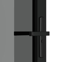 Porta Interna 76x201,5 cm Nera in Vetro ESG e Alluminio 350564