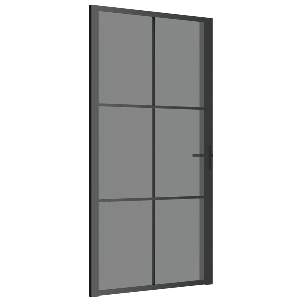 Porta Interna 102,5x201,5 cm Nera in Vetro ESG e Alluminio cod mxl 69185