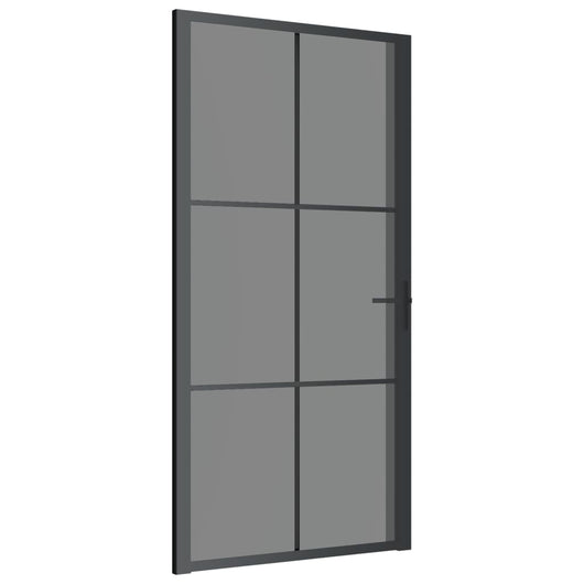 Porta Interna 102,5x201,5 cm Nera in Vetro ESG e Alluminio cod mxl 69185