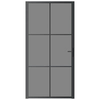 Porta Interna 102,5x201,5 cm Nera in Vetro ESG e Alluminio cod mxl 69185