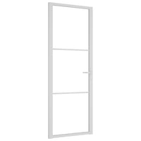 Porta Interna 76x201,5 cm Bianca in Vetro ESG e Alluminio cod mxl 67197