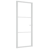 Porta Interna 83x201,5 cm Bianca in Vetro ESG e Alluminio 350569