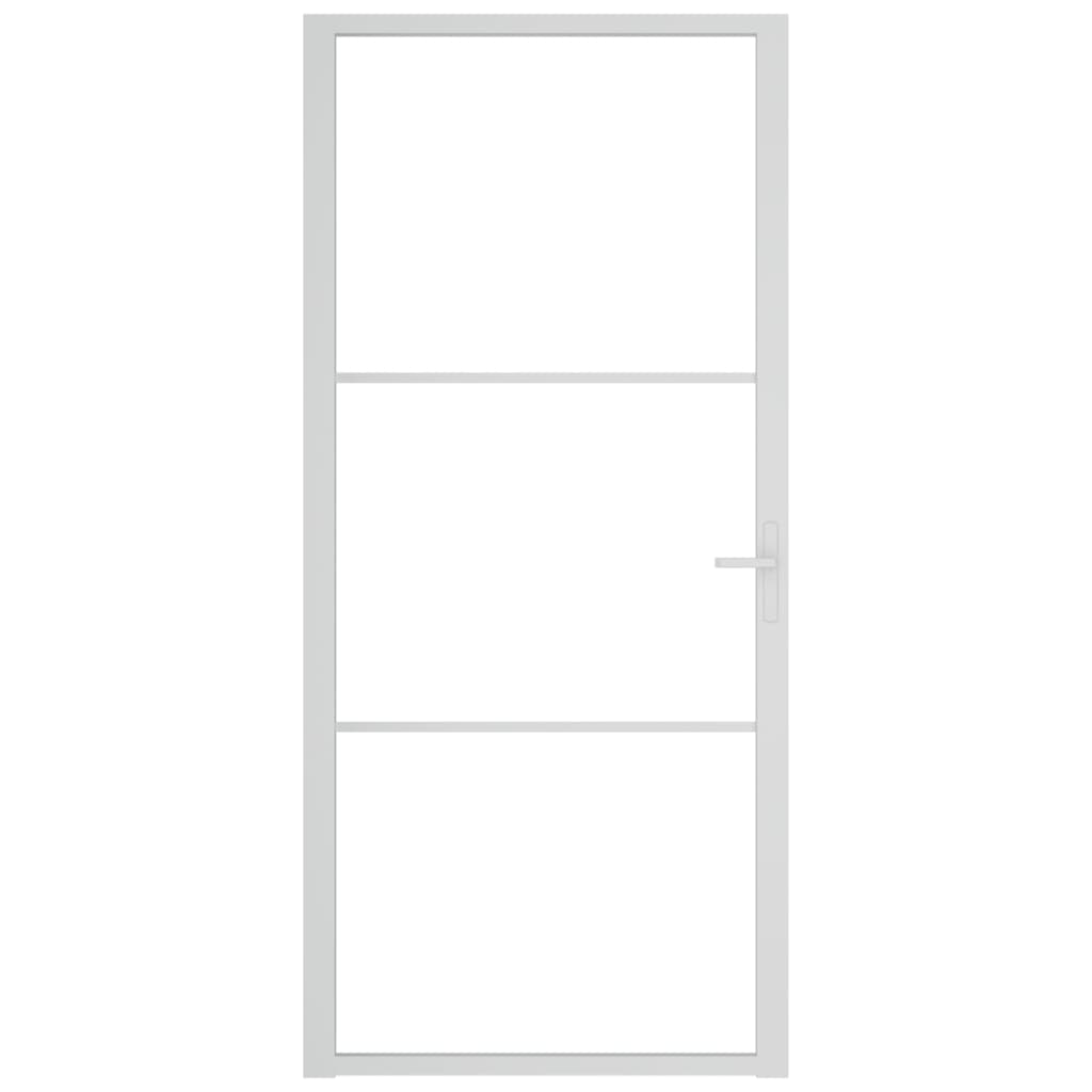 Porta Interna 93x201,5 cm Bianca in Vetro ESG e Alluminio cod mxl 66088