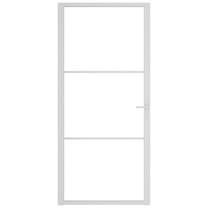 Porta Interna 93x201,5 cm Bianca in Vetro ESG e Alluminio cod mxl 66088