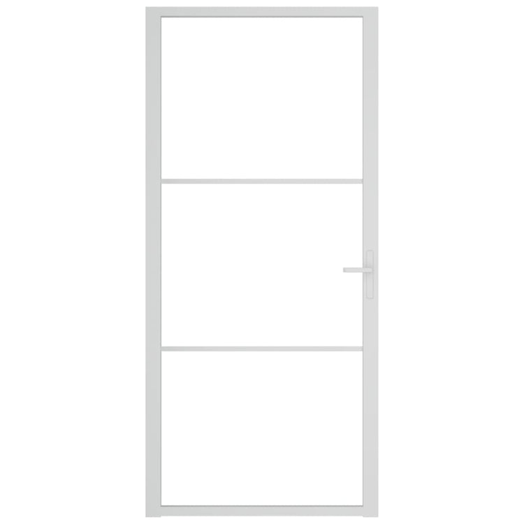 Porta Interna 93x201,5 cm Bianca in Vetro ESG e Alluminio cod mxl 66088