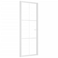 Porta Interna 76x201,5 cm Bianca in Vetro ESG e Alluminio cod mxl 71803