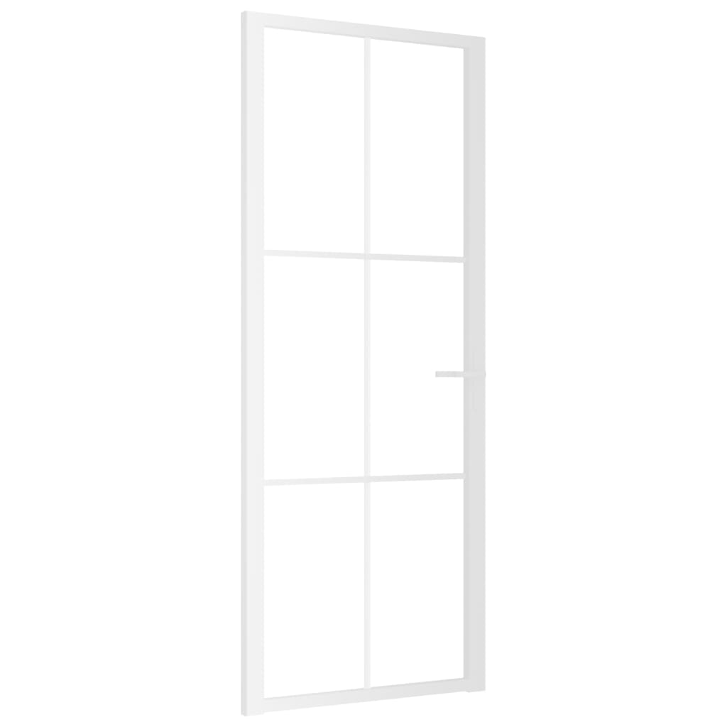 Porta Interna 83x201,5 cm Bianca in Vetro ESG e Alluminio cod mxl 68545