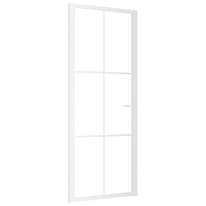 Porta Interna 83x201,5 cm Bianca in Vetro ESG e Alluminio cod mxl 68545