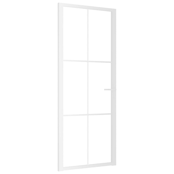 Porta Interna 83x201,5 cm Bianca in Vetro ESG e Alluminio cod mxl 68545