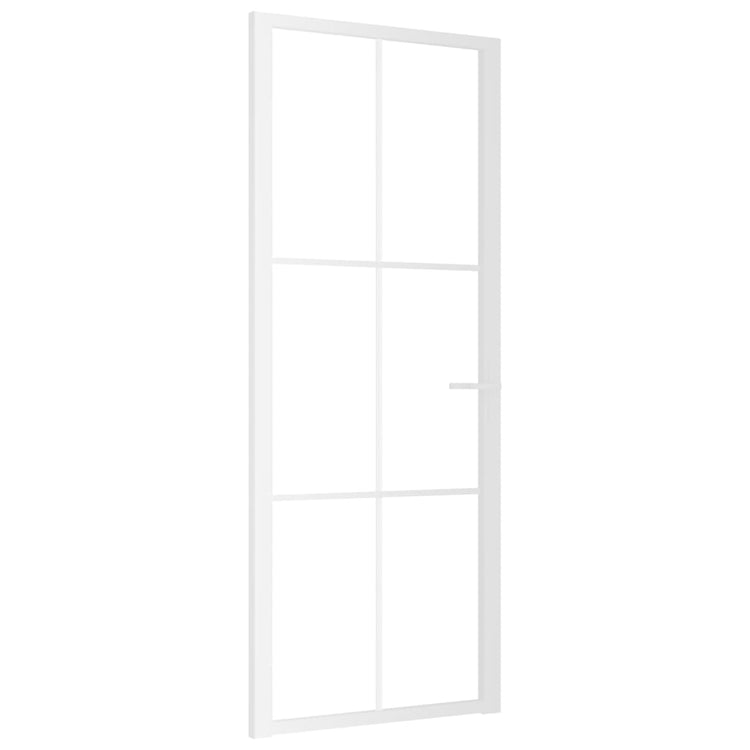 Porta Interna 83x201,5 cm Bianca in Vetro ESG e Alluminio cod mxl 68545