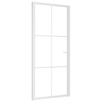 Porta Interna 93x201,5 cm Bianca in Vetro ESG e Alluminio 350574