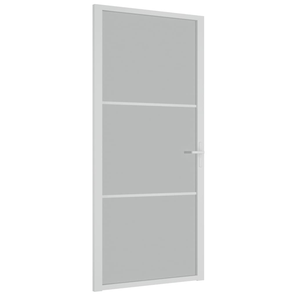 Porta Interna 93x201,5 cm Bianco Opaco Vetro e Alluminio cod mxl 67211