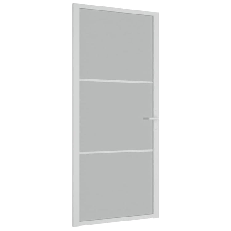 Porta Interna 93x201,5 cm Bianco Opaco Vetro e Alluminio cod mxl 67211