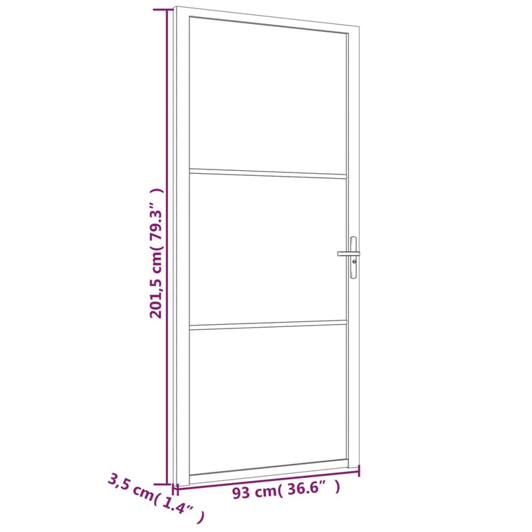 Porta Interna 93x201,5 cm Bianco Opaco Vetro e Alluminio cod mxl 67211