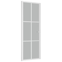 Porta Interna 76x201,5 cm Bianco Opaco Vetro e Alluminio cod mxl 76672