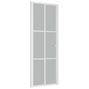 Porta Interna 76x201,5 cm Bianco Opaco Vetro e Alluminio cod mxl 76672