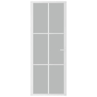 Porta Interna 76x201,5 cm Bianco Opaco Vetro e Alluminio cod mxl 76672