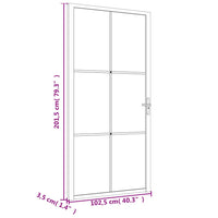 Porta Interna 102,5x201,5 cm Bianco Opaco in Vetro e Alluminio 350583