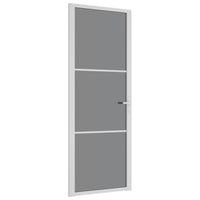 Porta Interna 76x201,5 cm Bianca in Vetro ESG e Alluminio cod mxl 69722