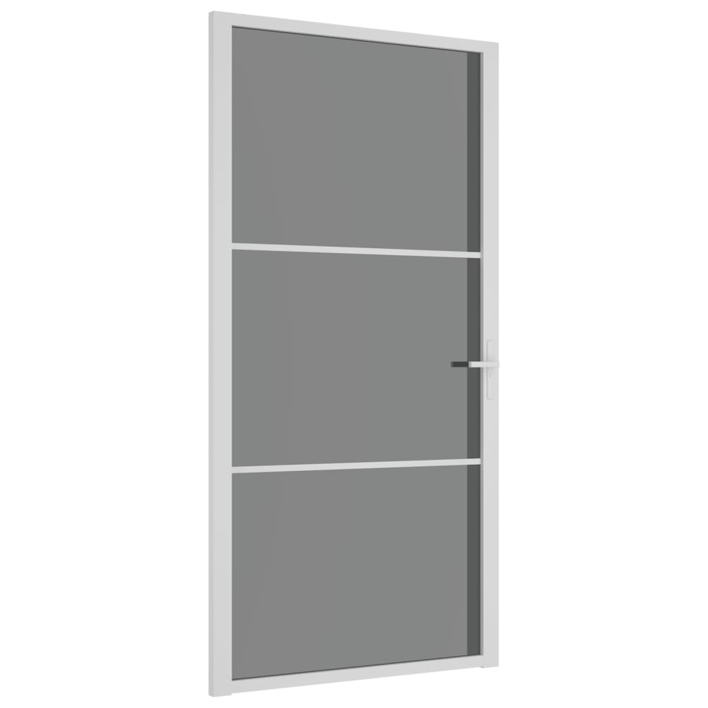 Porta Interna 102,5x201,5 cm Bianca in Vetro ESG e Alluminio cod mxl 58336