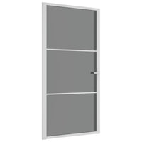 Porta Interna 102,5x201,5 cm Bianca in Vetro ESG e Alluminio cod mxl 58336