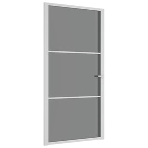 Porta Interna 102,5x201,5 cm Bianca in Vetro ESG e Alluminio cod mxl 58336