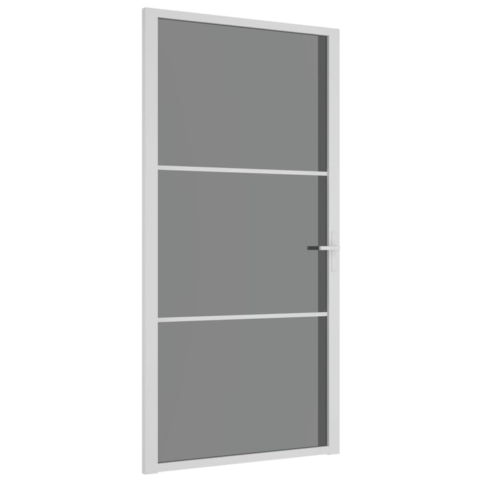 Porta Interna 102,5x201,5 cm Bianca in Vetro ESG e Alluminio cod mxl 58336