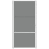 Porta Interna 102,5x201,5 cm Bianca in Vetro ESG e Alluminio cod mxl 58336