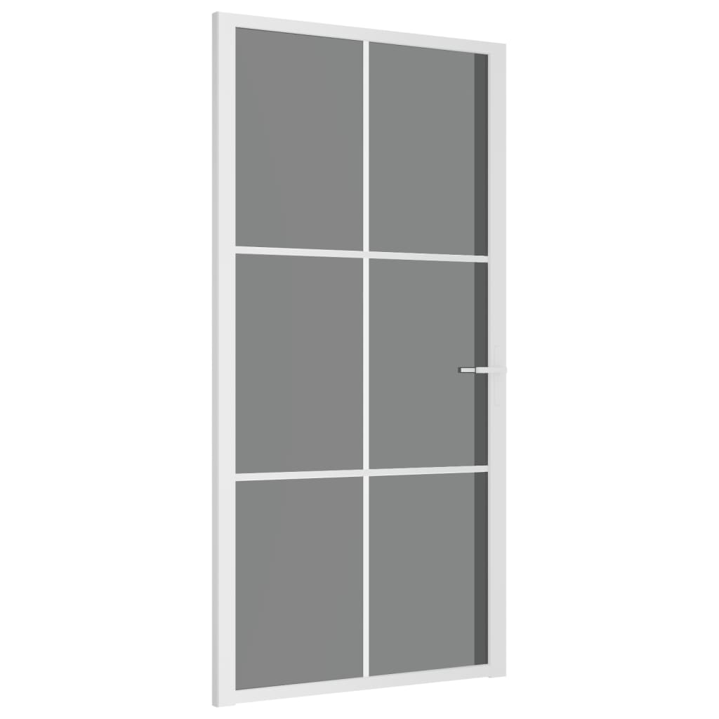 Porta Interna 102,5x201,5 cm Bianca in Vetro ESG e Alluminio cod mxl 58337