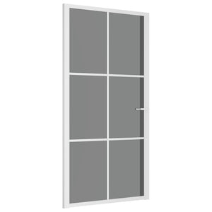 Porta Interna 102,5x201,5 cm Bianca in Vetro ESG e Alluminio cod mxl 58337