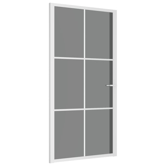 Porta Interna 102,5x201,5 cm Bianca in Vetro ESG e Alluminio cod mxl 58337