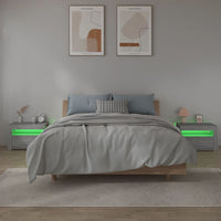 Comodini 2 pz con LED Grigio Sonoma 60x35x40 cm cod mxl 72608