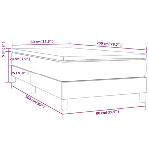 Giroletto a Molle con Materasso Grigio Scuro 80x200 cm Tessuto cod mxl 37508