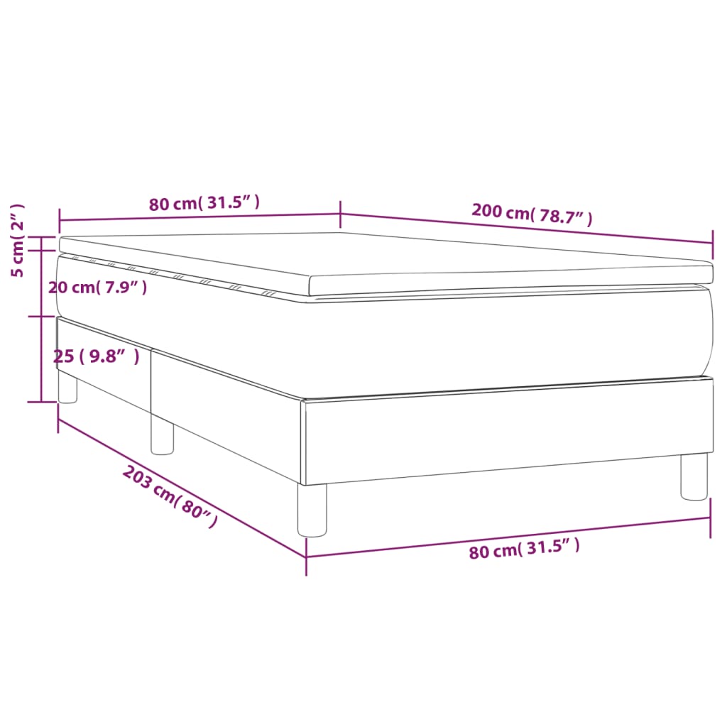 Giroletto a Molle con Materasso Marrone Scuro 80x200 cm Tessuto cod mxl 34855