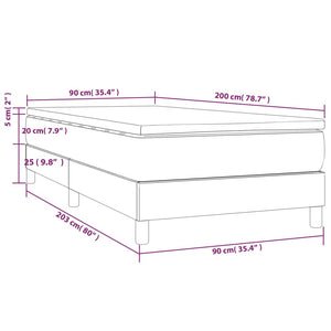 Giroletto a Molle con Materasso Grigio Scuro 90x200 cm Tessuto cod mxl 40028