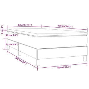 Giroletto a Molle con Materasso Grigio Scuro 80x200 cm Tessuto cod mxl 56194