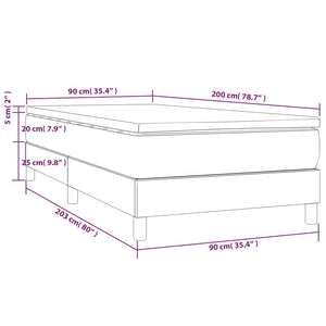 Giroletto a Molle con Materasso Grigio Chiaro 90x200 cm Tessuto cod mxl 63326