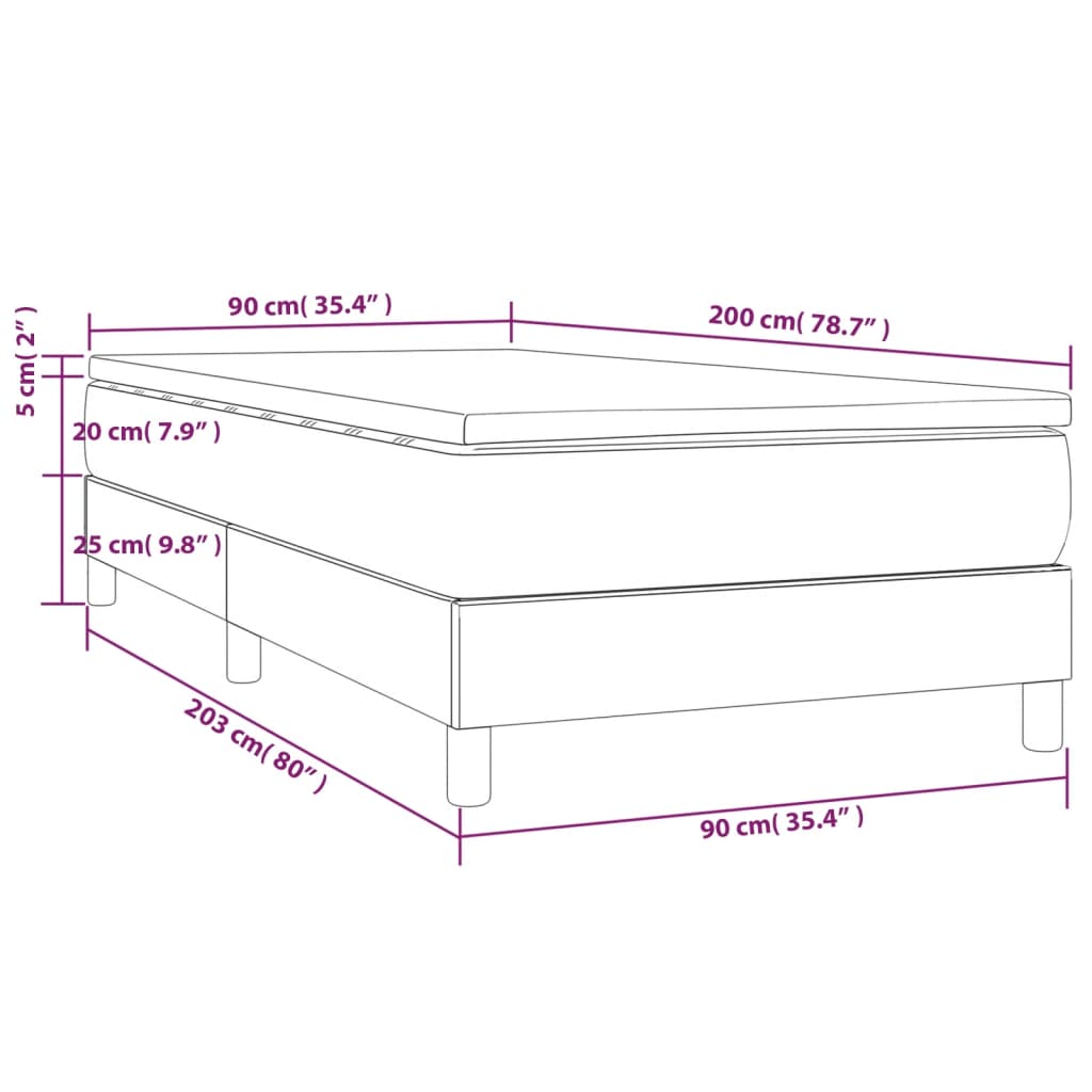 Giroletto a Molle con Materasso Bianco 90x200 cm in Similpelle cod mxl 64948