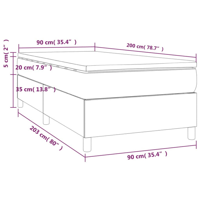 Giroletto a Molle con Materasso Tortora 90x200 cm inTessuto 3144395