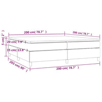 Giroletto a Molle con Materasso Grigio Chiaro 200x200cm Tessuto cod mxl 57787