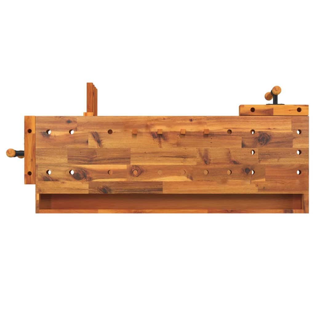 Banco Lavoro Cassetto e Morse 92x48x83 cm Legno Massello Acacia cod mxl 68739