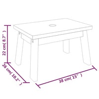 Sgabello 38x26x22 cm in Legno Massello di Acacia 153332